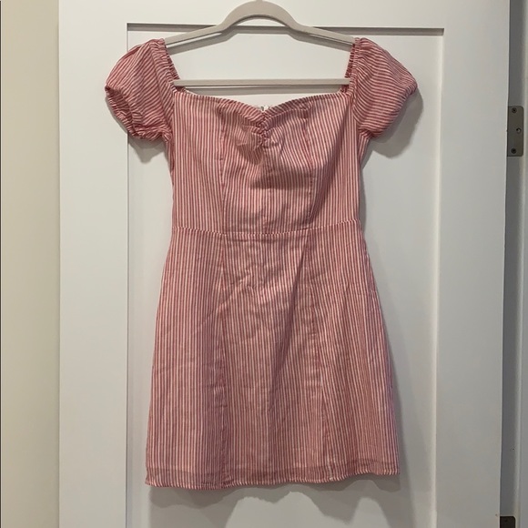 Off-Shoulder Mini Dress with Puff Sleeves - Picture 1 of 4